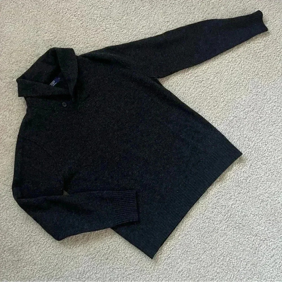 J Crew Sweater Button Dark Gray High Neck Men’s Size Large 100% Lambs Wool 19458 - Picture 1 of 15